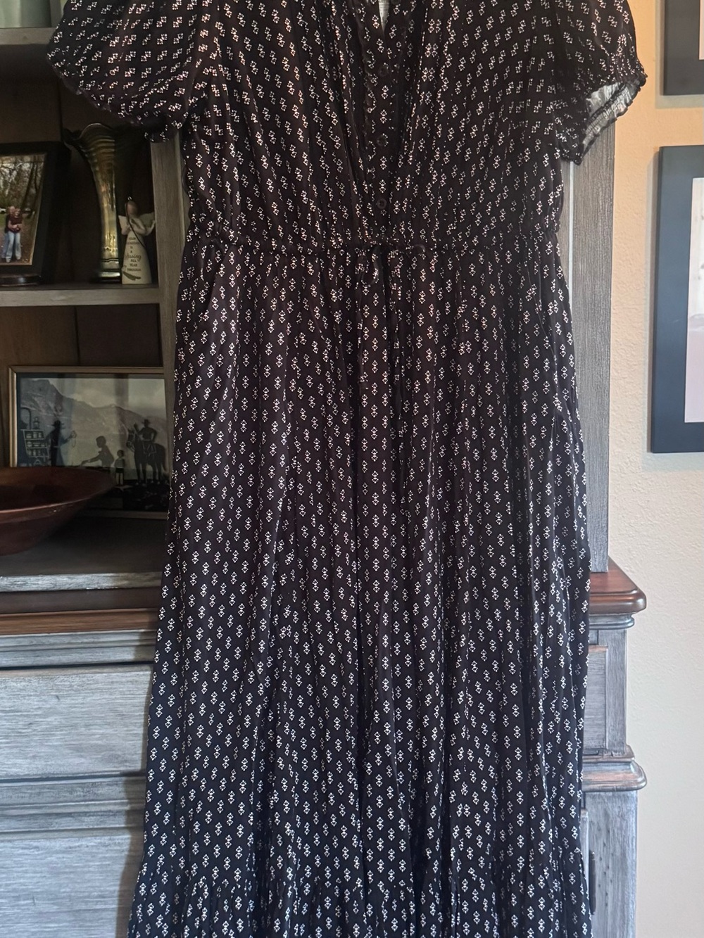 torrid Black Maxi Dress with White Micro Pattern NWT - Picture 2 of 4